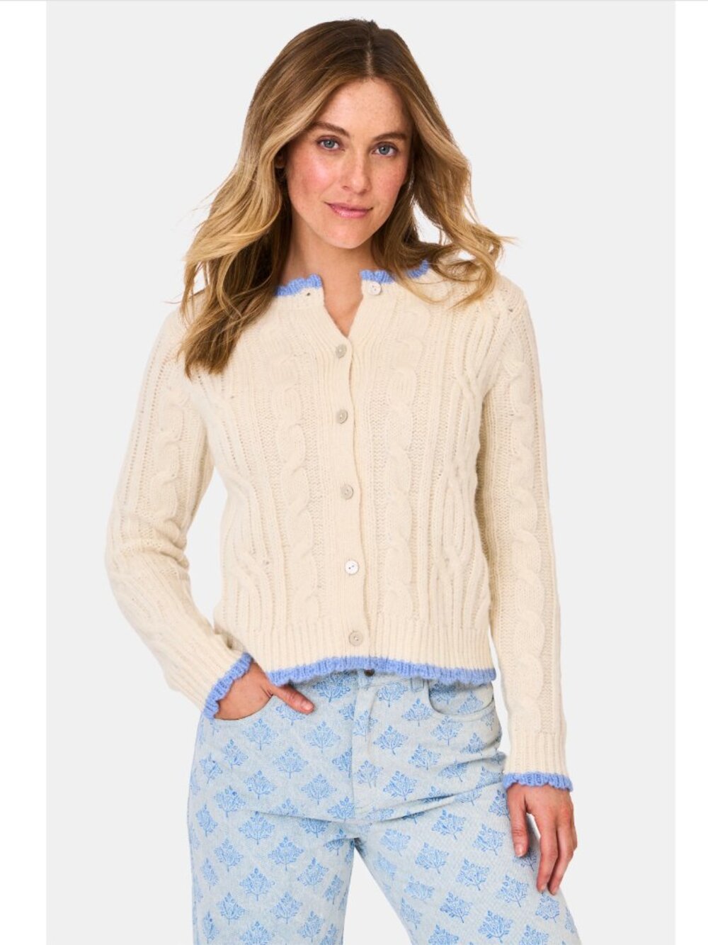 NEW Roller Rabbit Rosella Cable Knit Cardigan